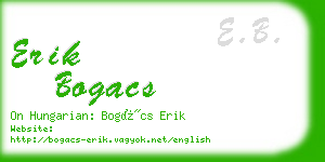 erik bogacs business card